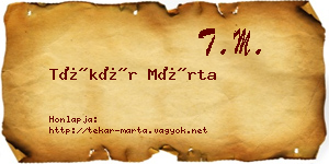 Tékár Márta névjegykártya